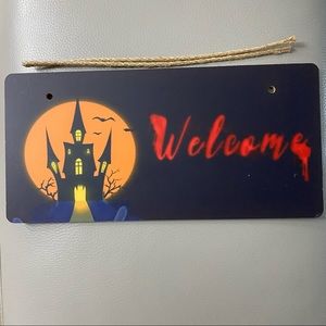Halloween Welcome Wood Wall Sign Home Patio Porch Decor